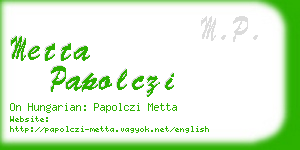 metta papolczi business card